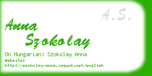 anna szokolay business card